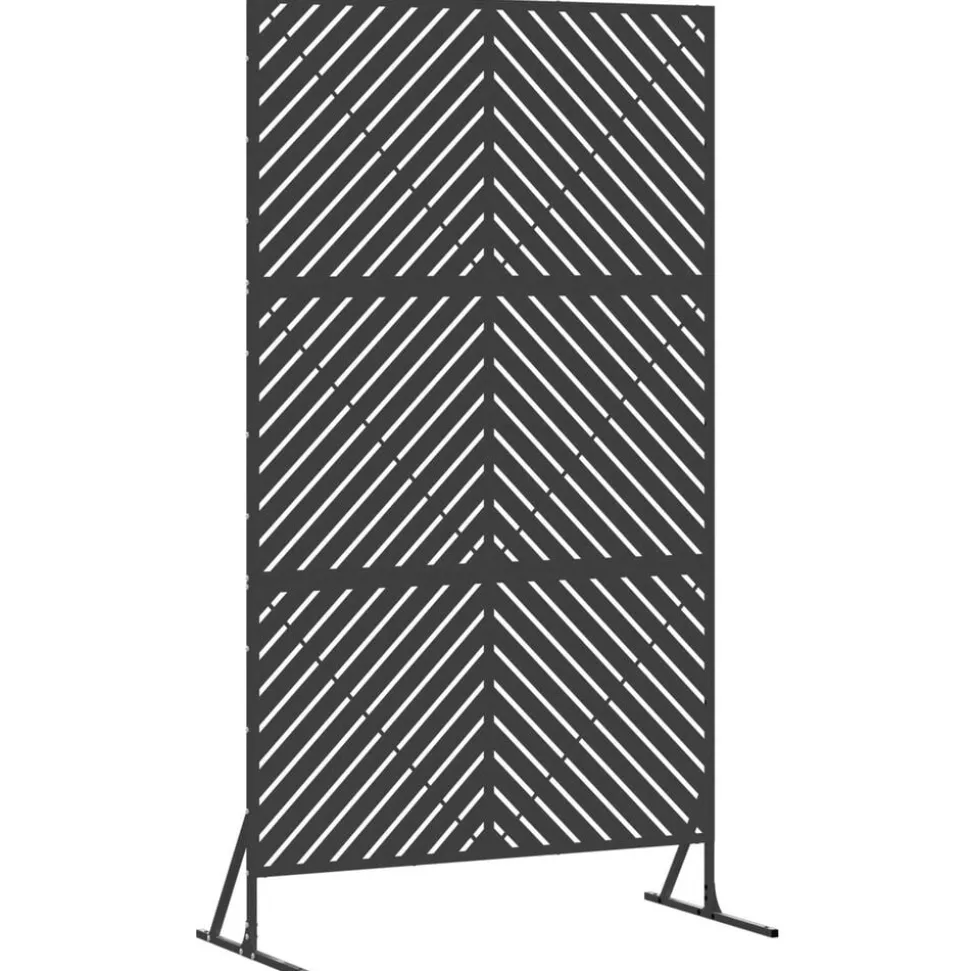 vidaXL Privacyscherm Zwart 100 x 50 x 180 cm Staal