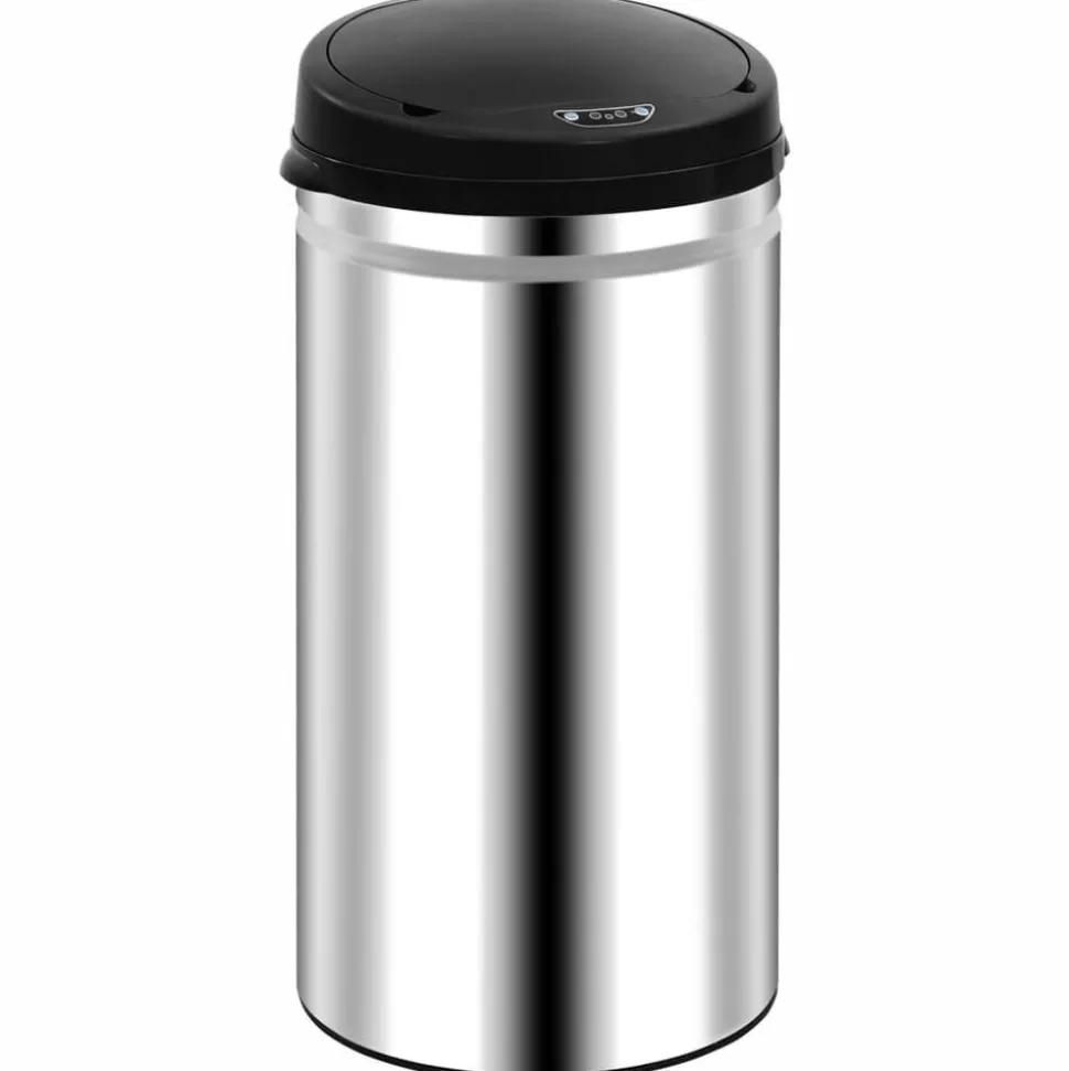 vidaXL Prullenbak met automatische sensor 50 L roestvrij staal