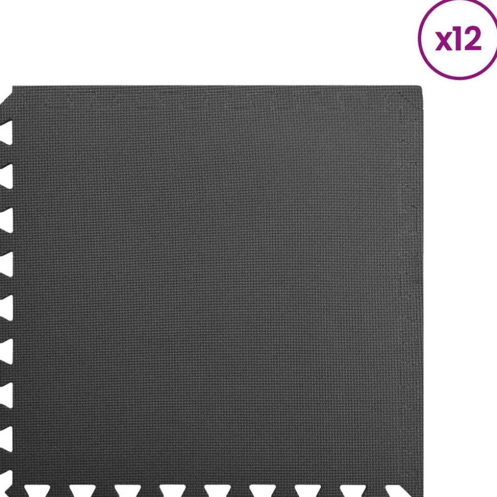 vidaXL Puzzel Oefenmatten 12 pcs Zwart 4,32 ㎡ EVA Schuim