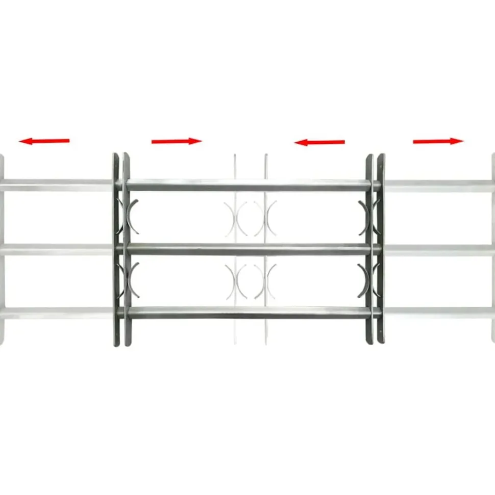 vidaXL Raambeveiliging verstelbaar met 3 dwarsstangen 700-1050 mm