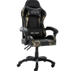 vidaXL Racestoel kunstleer zwart en camouflage