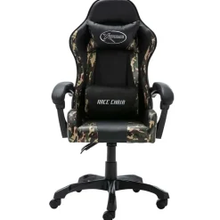 vidaXL Racestoel kunstleer zwart en camouflage