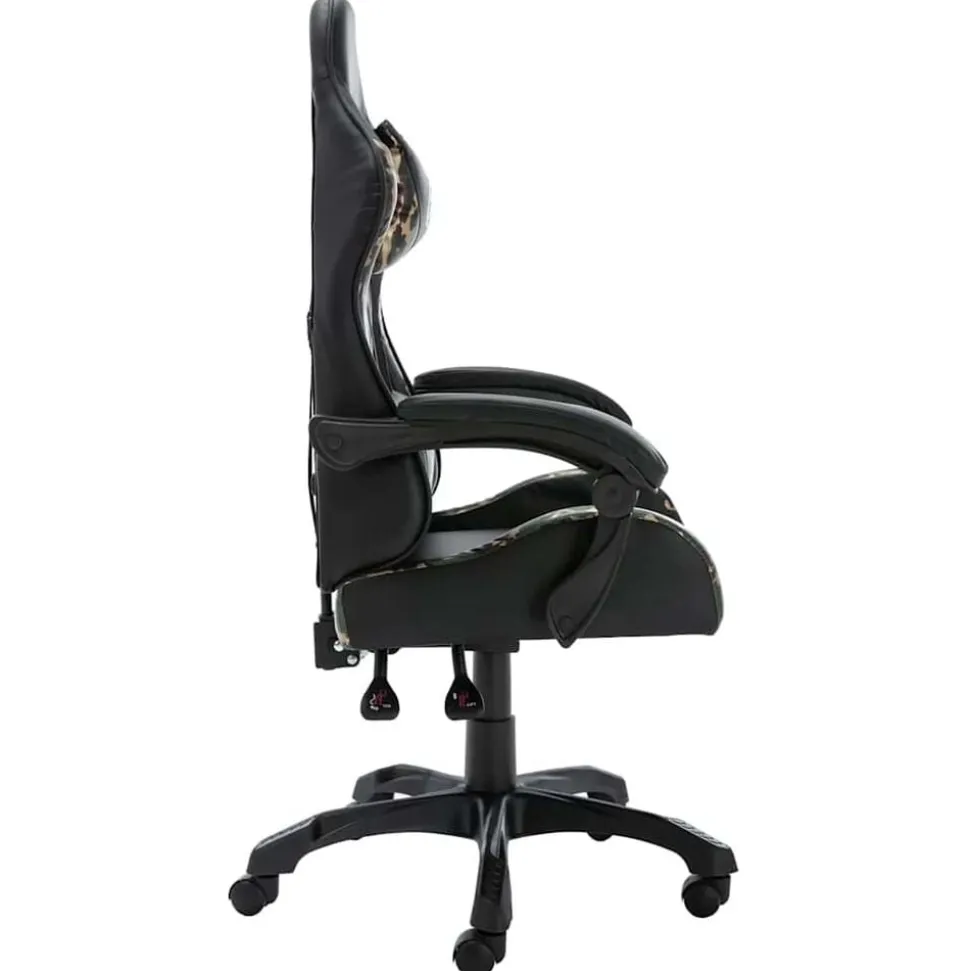 vidaXL Racestoel kunstleer zwart en camouflage