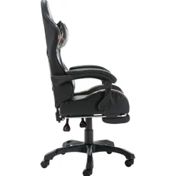 vidaXL Racestoel met voetensteun kunstleer zwart en camouflage