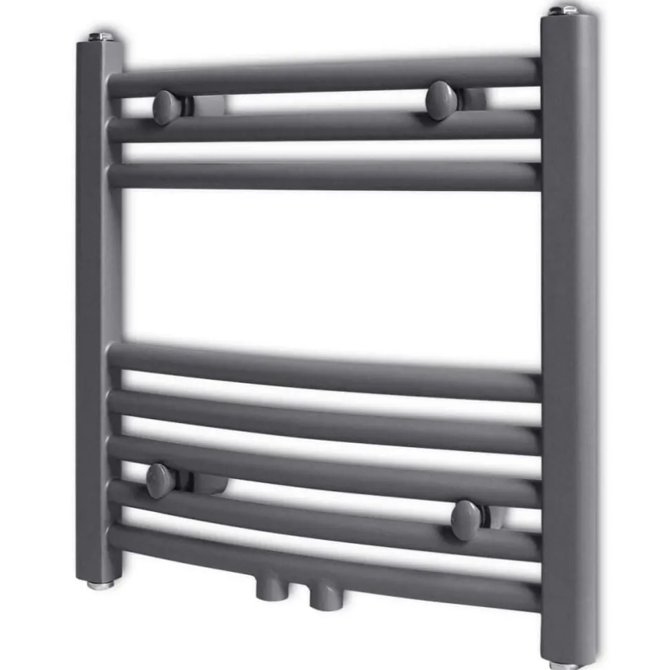 vidaXL Radiator / handdoekenrek gebogen 480x480 mm grijs