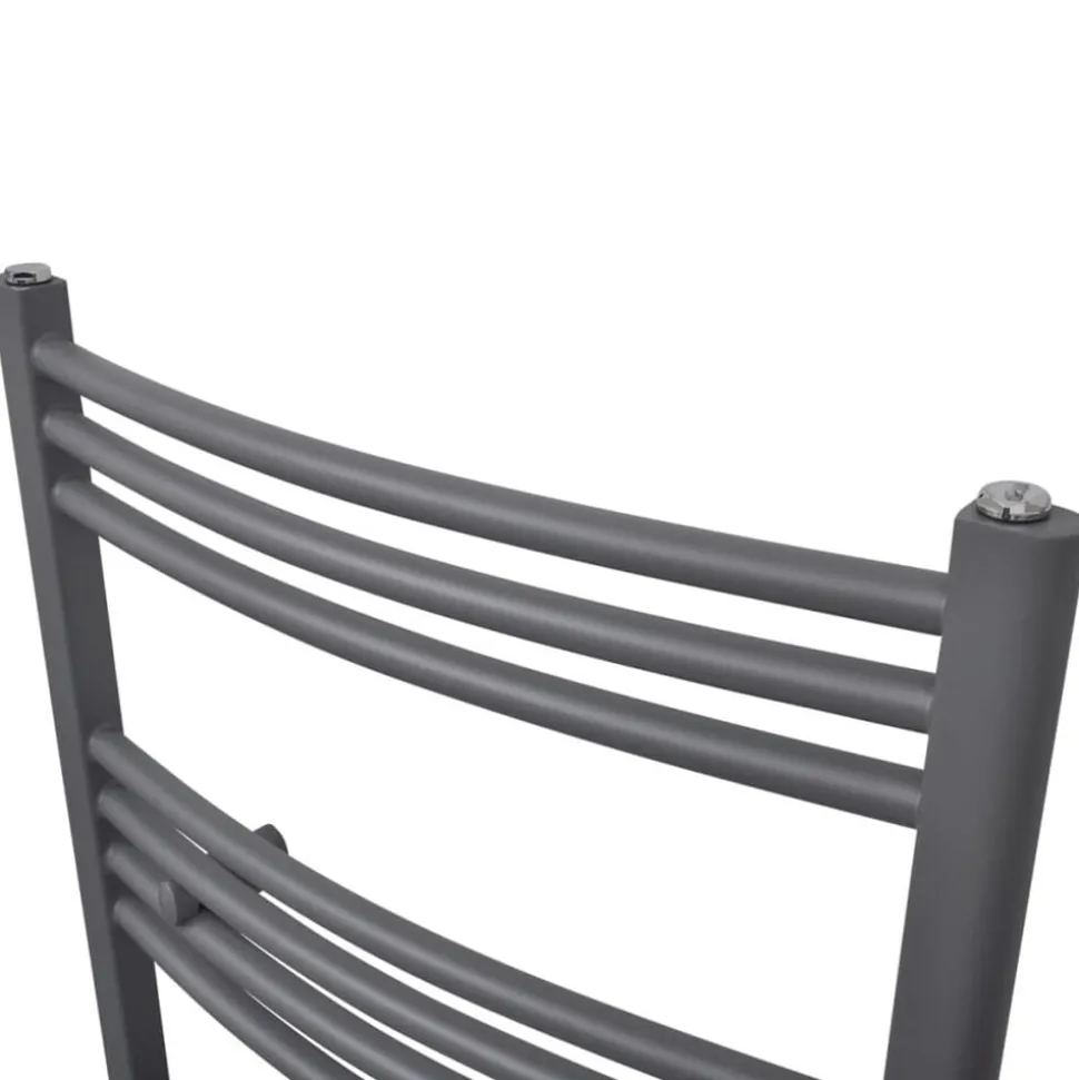 vidaXL Radiator / handdoekenrek gebogen 480x480 mm grijs