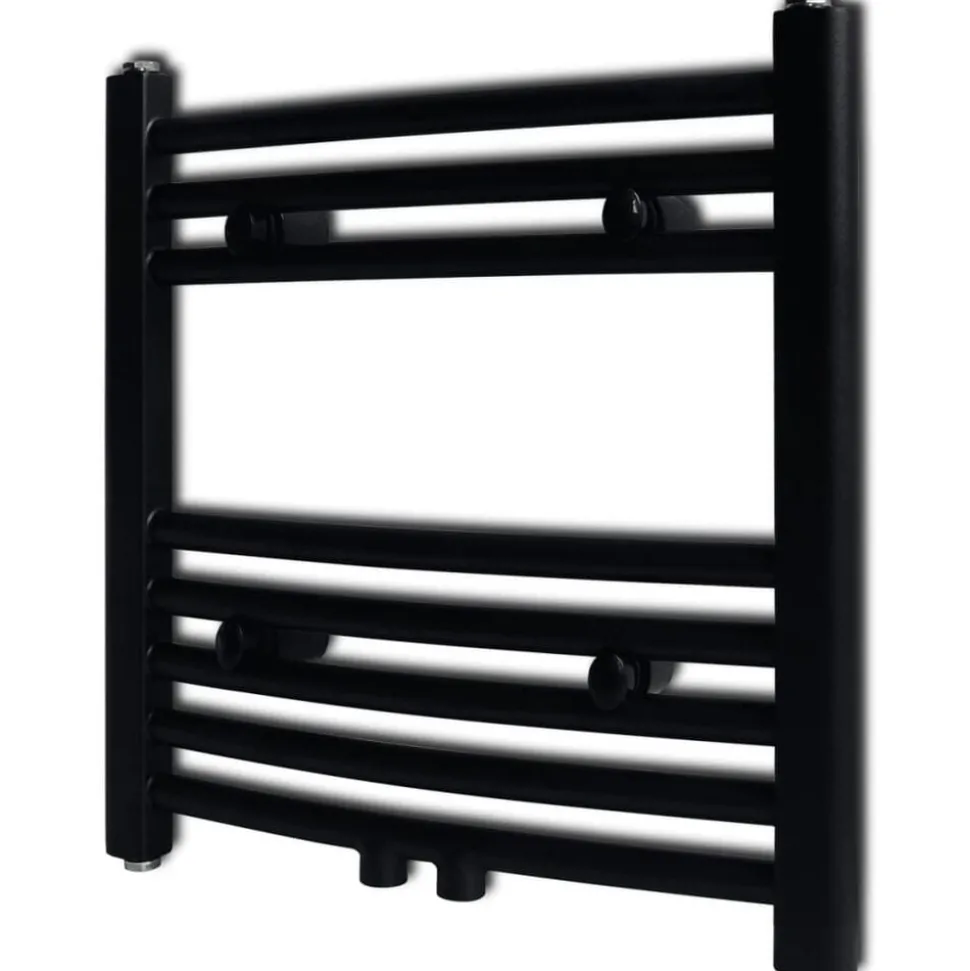 vidaXL Radiator / handdoekenrek gebogen 480x480 mm zwart