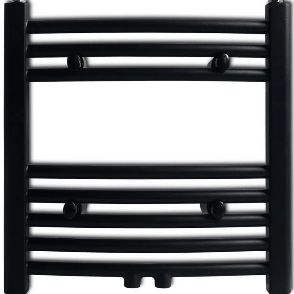 vidaXL Radiator / handdoekenrek gebogen 480x480 mm zwart