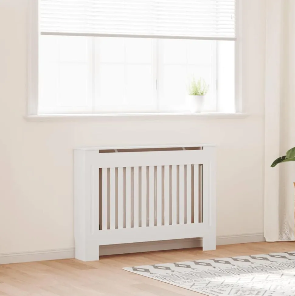vidaXL Radiatorombouw 112 cm MDF wit