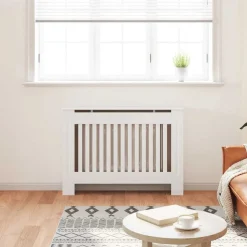 vidaXL Radiatorombouw 112 cm MDF wit