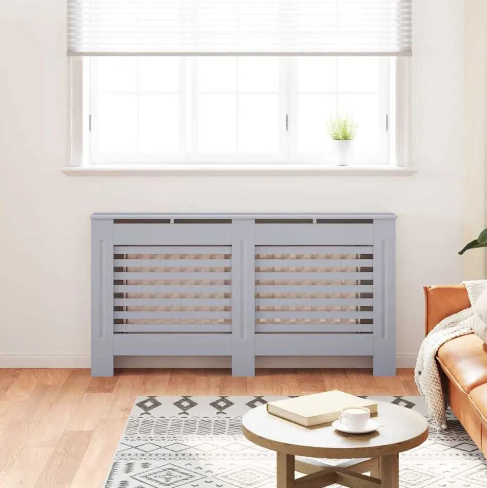 vidaXL Radiatorombouw 152x19x81,5 cm MDF antraciet