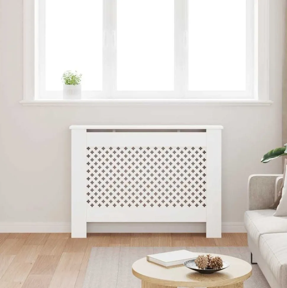 vidaXL Radiatorombouw 112x19x81,5 cm MDF wit