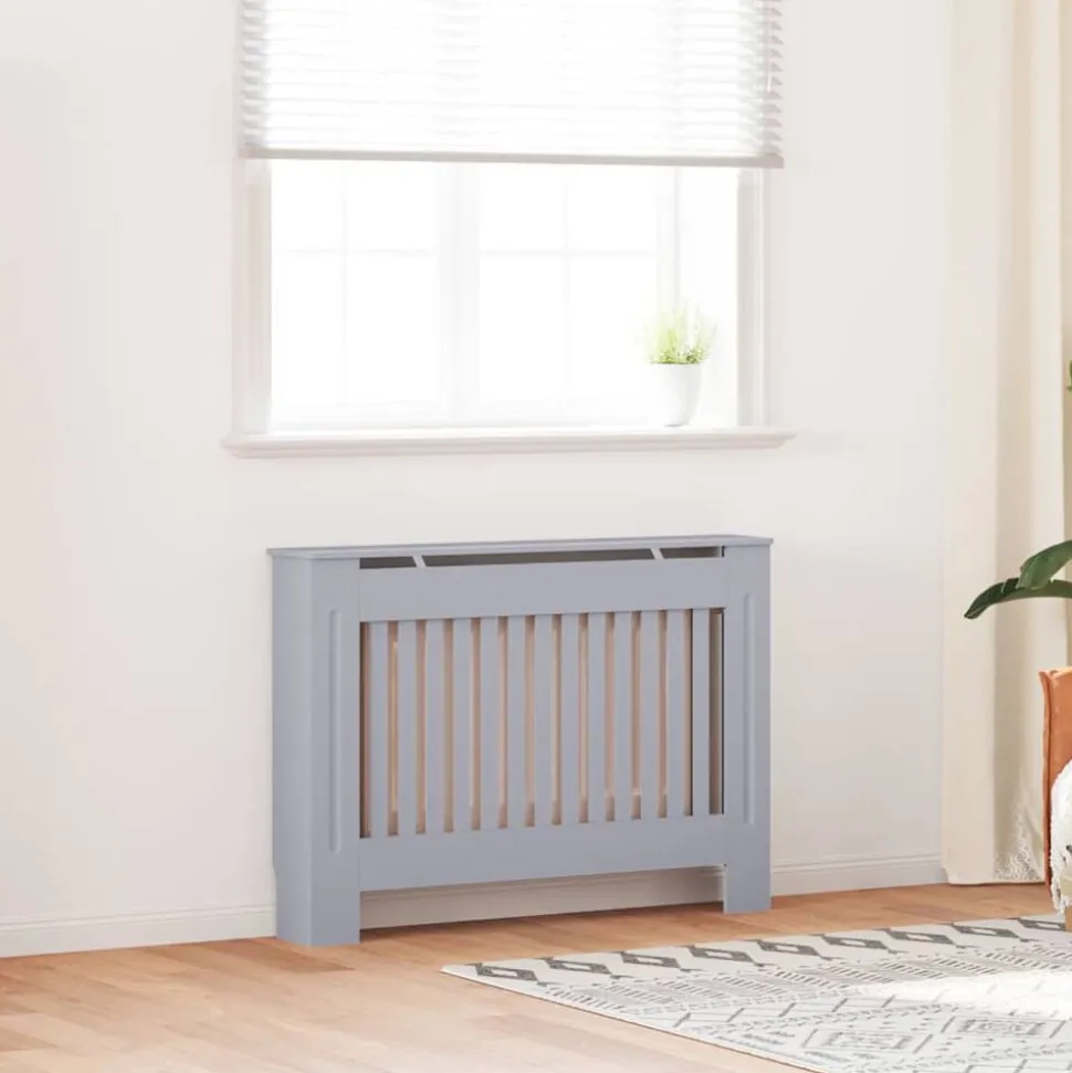 vidaXL Radiatorombouw 112x19x81,5 cm MDF grijs