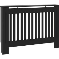 vidaXL Radiatorombouw 112x19x81,5 cm MDF zwart