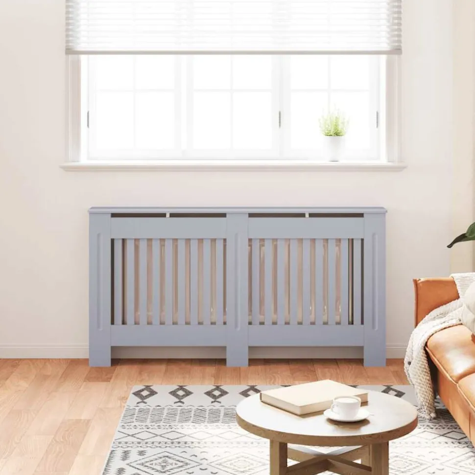 vidaXL Radiatorombouw 152x19x81,5 cm MDF antraciet