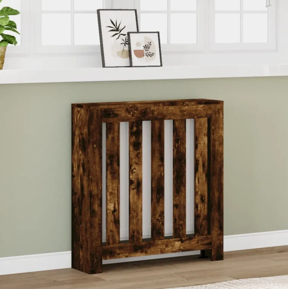 vidaXL Radiatorombouw 78x20x82 cm bewerkt hout gerookt eikenkleurig