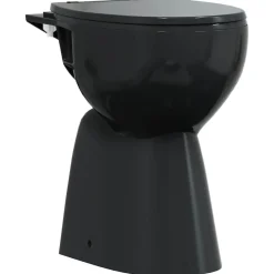 vidaXL Randloos Toilet 7 cm extra hoogte soft-close keramiek zwart