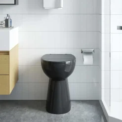 vidaXL Randloos Toilet 7 cm extra hoogte soft-close keramiek zwart
