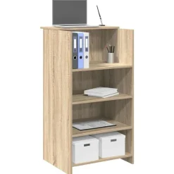 vidaXL Receptiebalie Sonoma Eiken 55x50x103,5 cm Bewerkt Hout