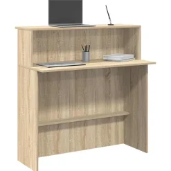 vidaXL Receptiebalie Sonoma Eiken 100x50x103,5 cm Bewerkt Hout