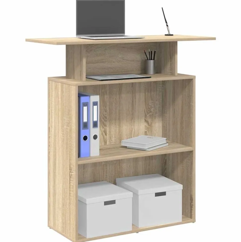 vidaXL Receptiebalie Sonoma Eiken 100x40x104 cm Bewerkt Hout