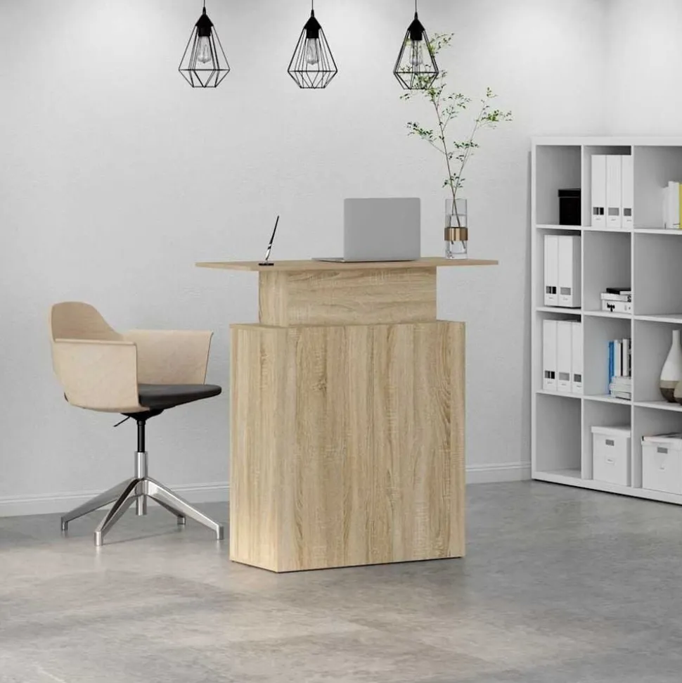 vidaXL Receptiebalie Sonoma Eiken 100x40x104 cm Bewerkt Hout