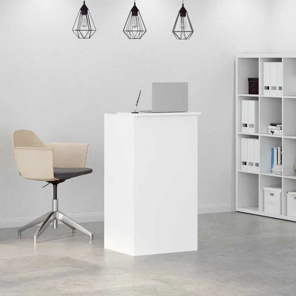 vidaXL Receptiebalie wit 55x50x103,5 cm bewerkt hout