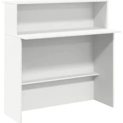 vidaXL Receptiebalie wit 100x50x103,5 cm bewerkt hout