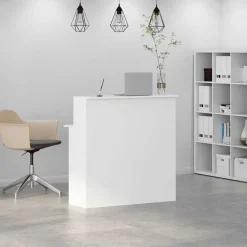 vidaXL Receptiebalie wit 100x50x103,5 cm bewerkt hout