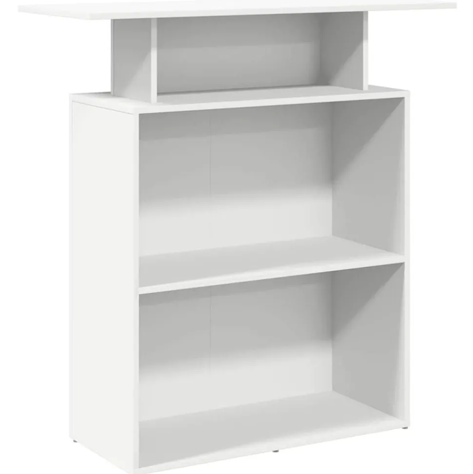 vidaXL Receptiebalie Wit 100x40x104 cm Bewerkt Hout