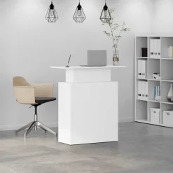 vidaXL Receptiebalie Wit 100x40x104 cm Bewerkt Hout