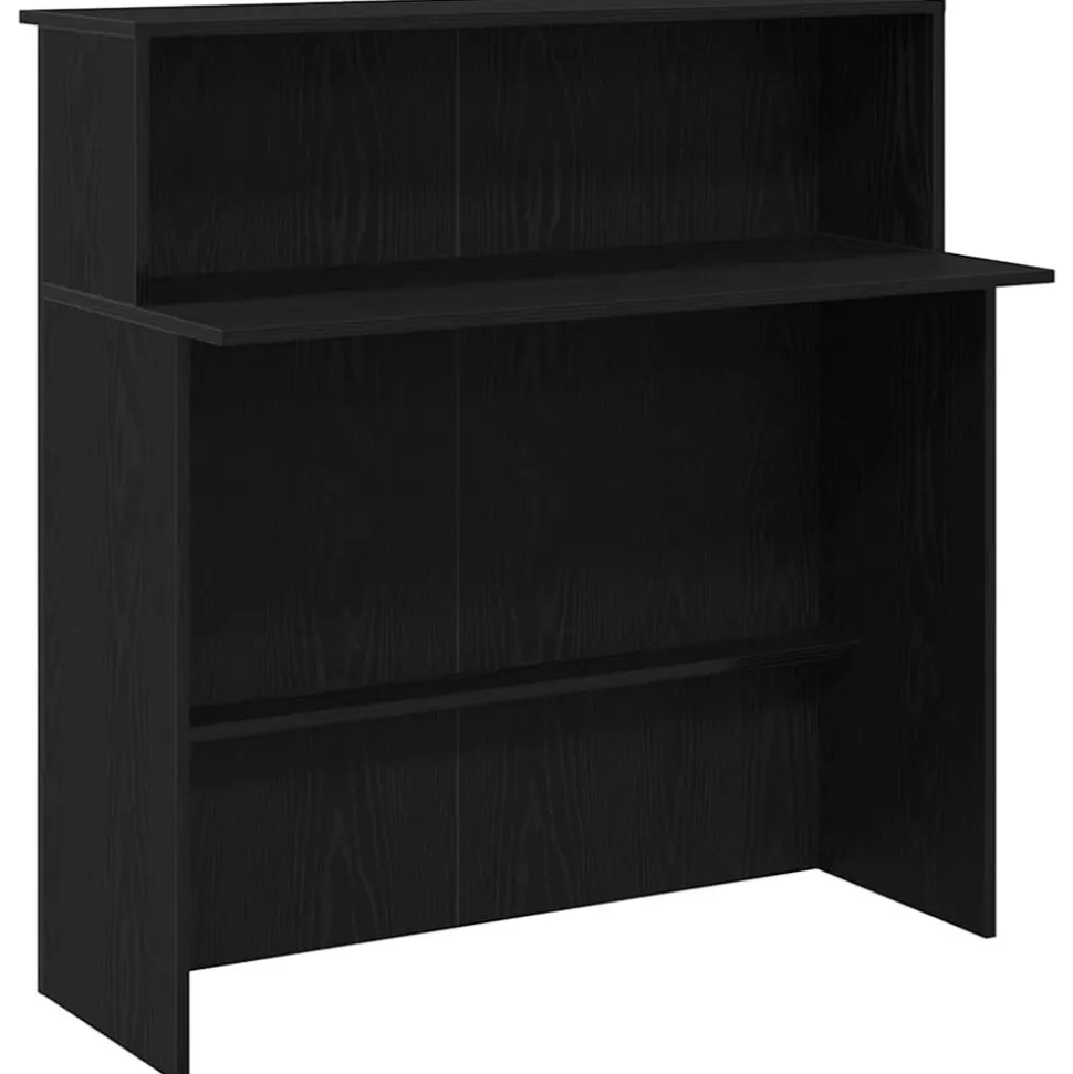 vidaXL Receptiebalie 100x50x103,5 cm bewerkt hout zwart