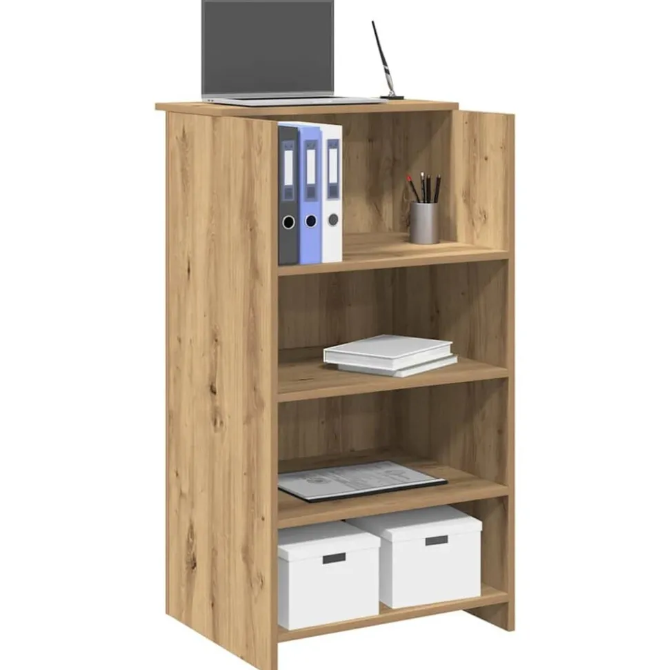 vidaXL Receptiebalie 55x50x103,5 cm bewerkt hout artisanaal eikenkleur