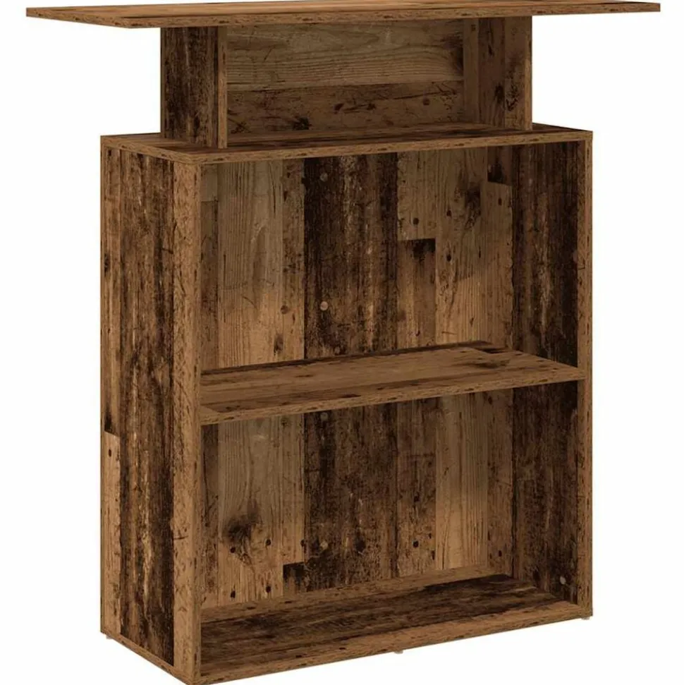 vidaXL Receptiebalie 100x40x104 cm bewerkt hout oud houtkleurig