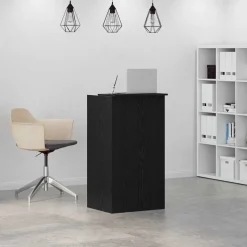 vidaXL Receptiebalie 55x50x103,5 cm bewerkt hout zwart
