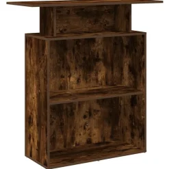 vidaXL Receptiebalie 100x40x104 cm bewerkt hout gerookt eikenkleurig