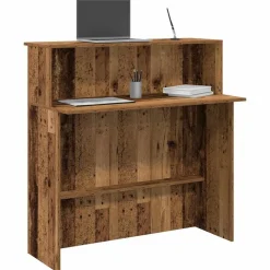 vidaXL Receptiebalie 100x50x103,5 cm bewerkt hout oud houtkleurig