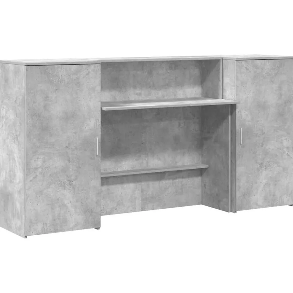 vidaXL Receptiebalie 200x50x103,5 cm bewerkt hout betongrijs