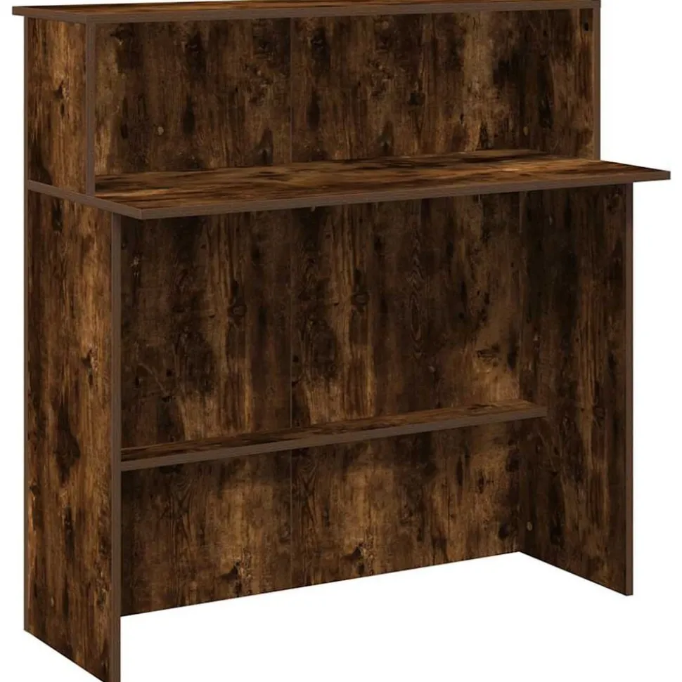 vidaXL Receptiebalie 100x50x103,5 cm bewerkt hout gerookt eikenkleurig