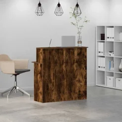 vidaXL Receptiebalie 100x50x103,5 cm bewerkt hout gerookt eikenkleurig