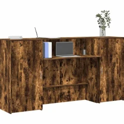vidaXL Receptiebalie 200x50x103,5 cm bewerkt hout gerookt eikenkleurig