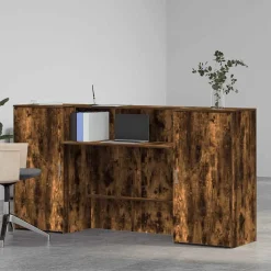 vidaXL Receptiebalie 200x50x103,5 cm bewerkt hout gerookt eikenkleurig
