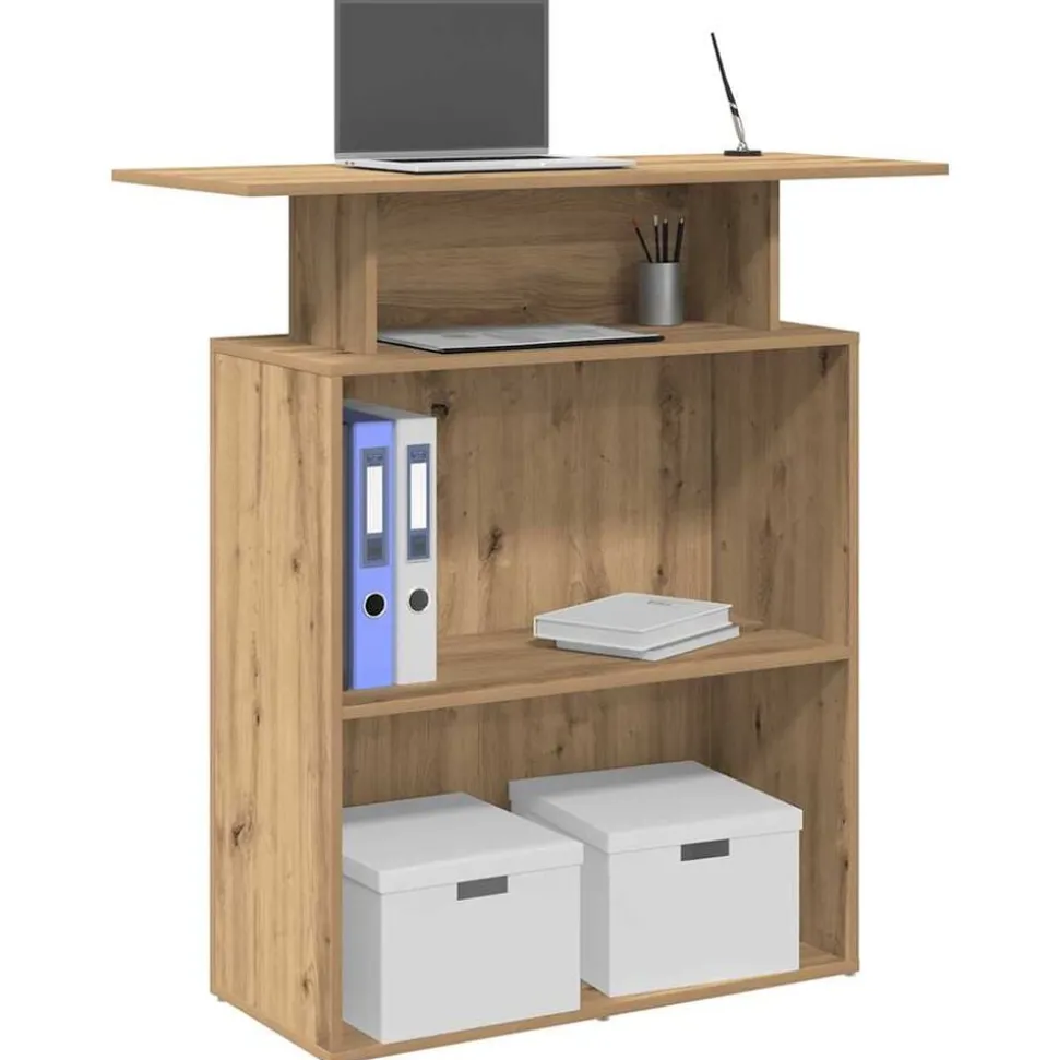 vidaXL Receptiebalie 100x40x104 cm bewerkt hout artisanaal eikenkleur