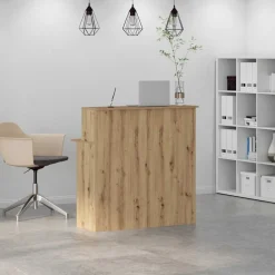 vidaXL Receptiebalie 100x50x103,5cm bewerkt hout artisanaal eikenkleur