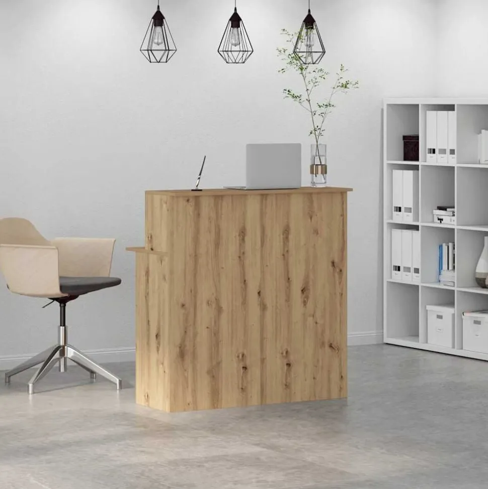 vidaXL Receptiebalie 100x50x103,5cm bewerkt hout artisanaal eikenkleur