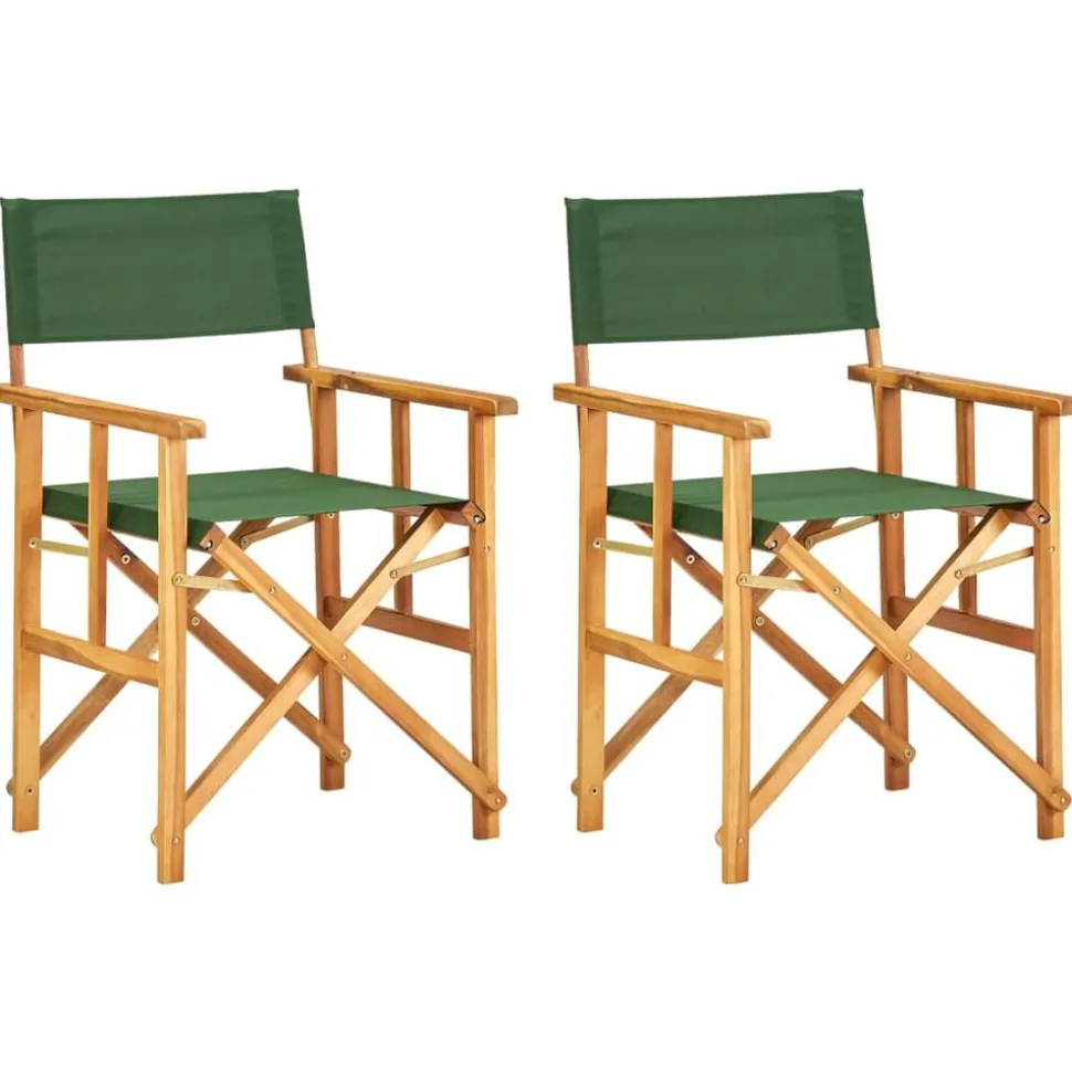 vidaXL Regisseursstoelen 2 st massief acaciahout groen