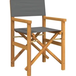 vidaXL Regisseursstoelen inklapbaar 2 st massief teakhout grijs