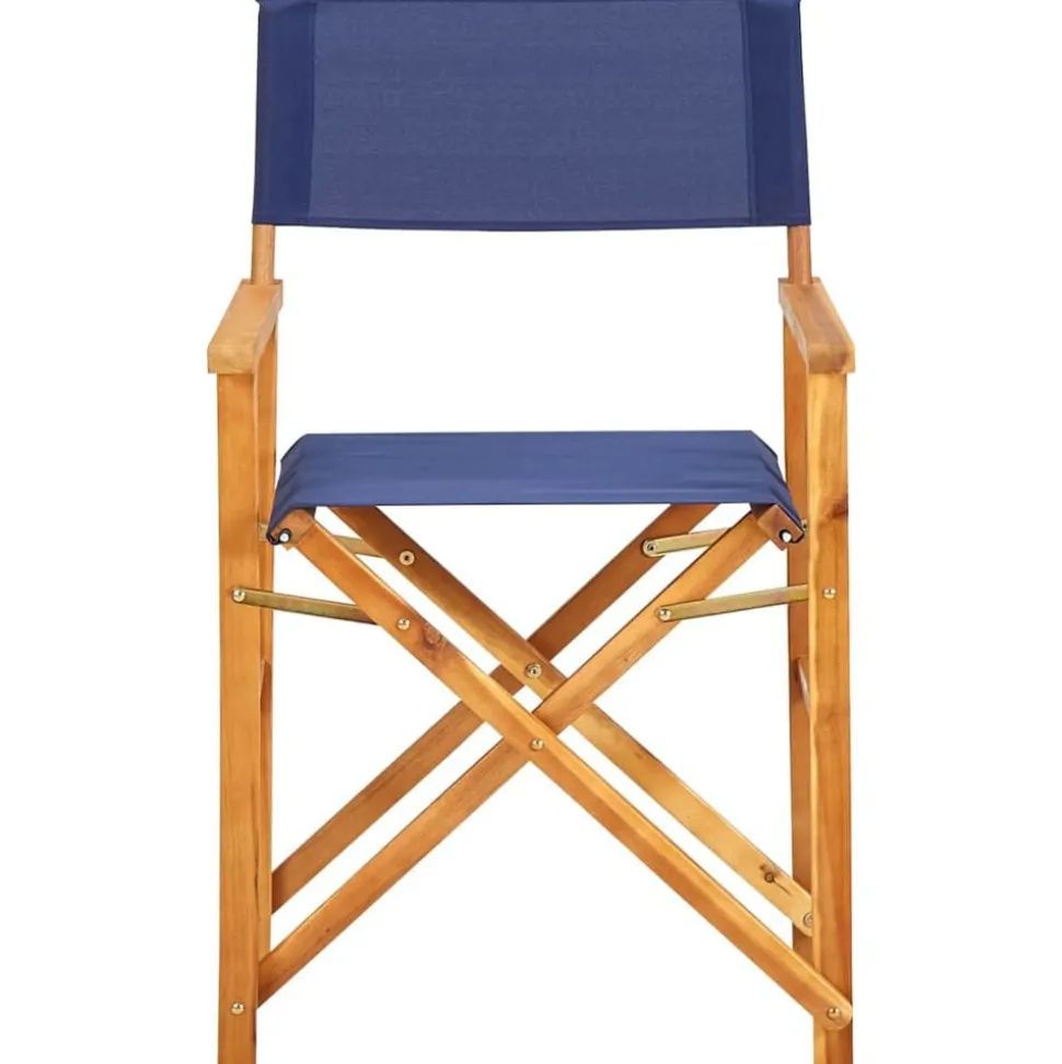 vidaXL Regisseursstoelen 2 st massief acaciahout blauw