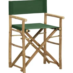 vidaXL Regisseursstoelen 2 st inklapbaar groen bamboe en stof