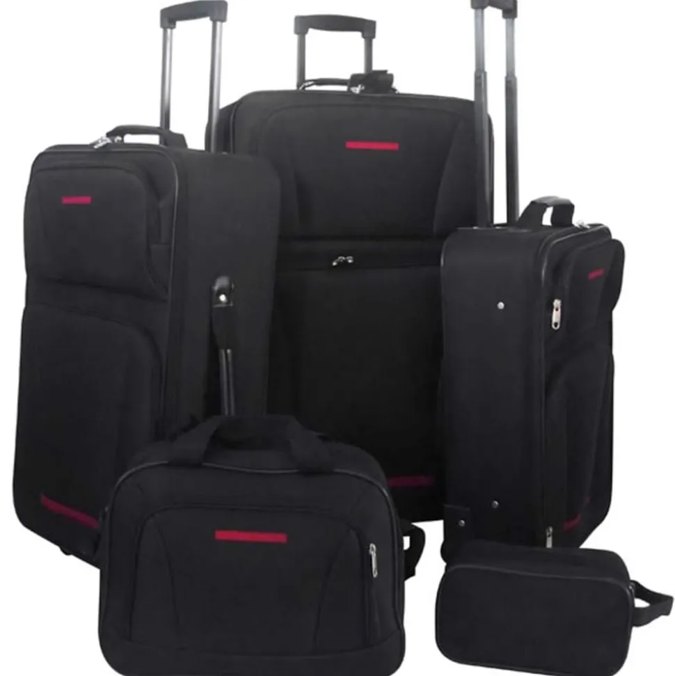 vidaXL Reisbagage set zwart 5-delig